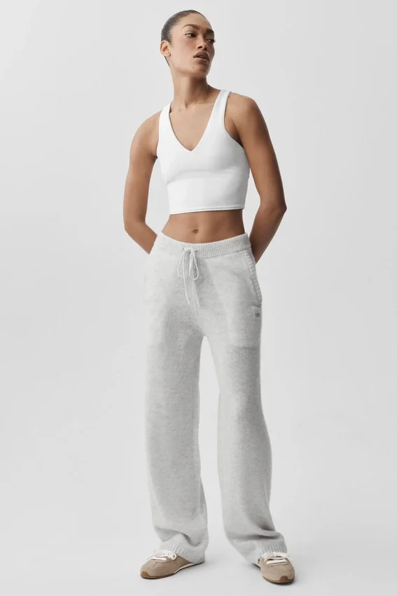 Pantalons de jogging New Class en laine et cachemire - Blanc chiné