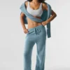 Pantalons de jogging New Class en laine et cachemire - Bleu céleste granité