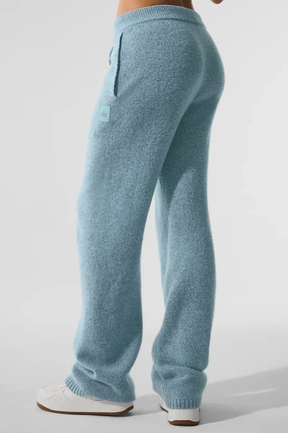 Pantalons de jogging New Class en laine et cachemire - Bleu céleste granité