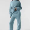Pantalons de jogging New Class en laine et cachemire - Bleu céleste granité