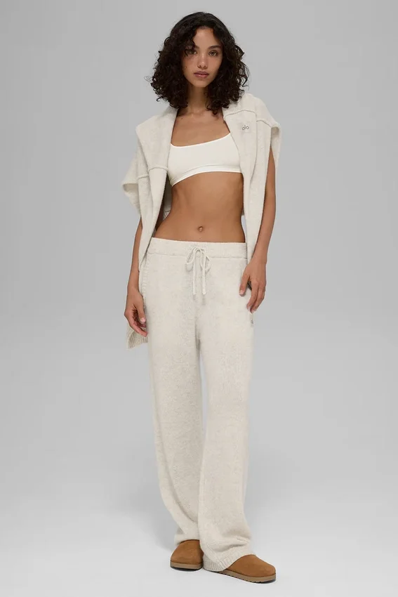 Pantalons de jogging New Class en laine et cachemire - Bone Heather