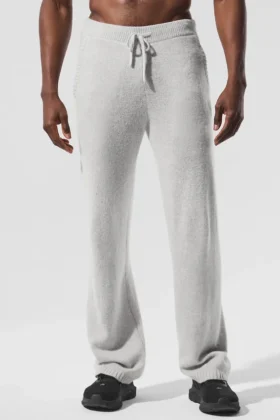 Pantalons de jogging New Class en laine et cachemire - Gris perle chiné