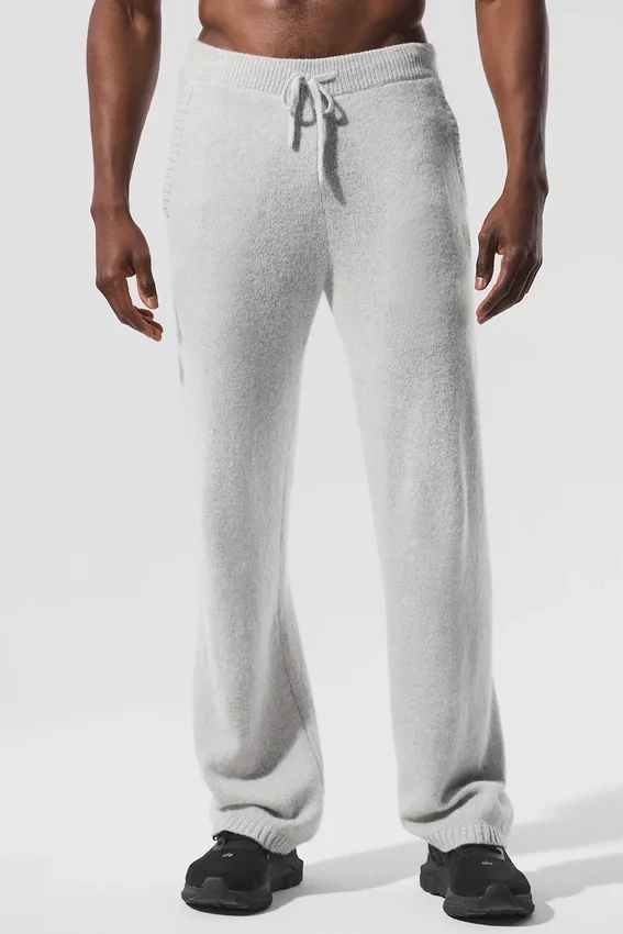 Pantalons de jogging New Class en laine et cachemire - Gris perle chiné