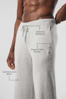 Pantalons de jogging New Class en laine et cachemire – Gris perle chiné