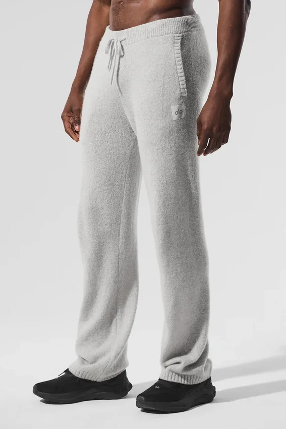 Pantalons de jogging New Class en laine et cachemire - Gris perle chiné