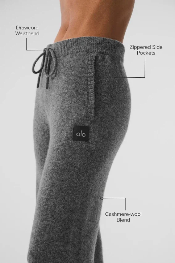 Pantalons de jogging New Class en laine et cachemire - Gris platine