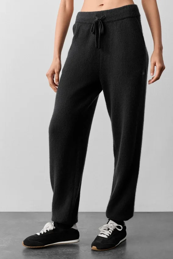 Pantalons de jogging New Class en laine et cachemire - Noir