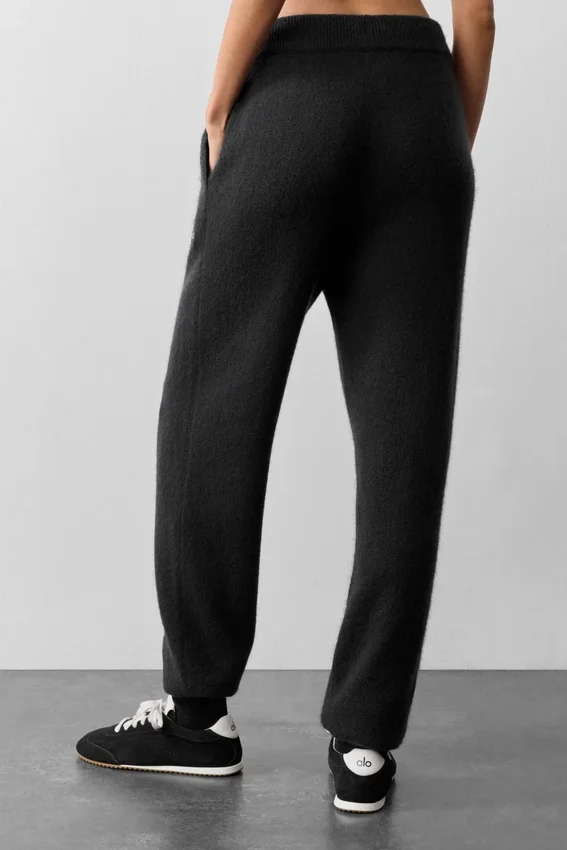 Pantalons de jogging New Class en laine et cachemire - Noir