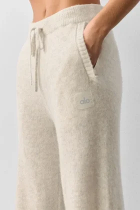 Pantalons de jogging New Class en laine et cachemire – Oatmeal Heather