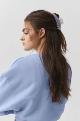 Pince à cheveux 90'S - Bleu marbré Provence clair