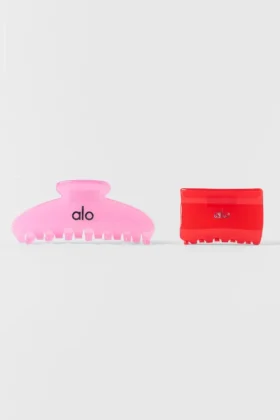 Pince à cheveux Effortless (lot de 2) - Rose bonbon/Rouge vif