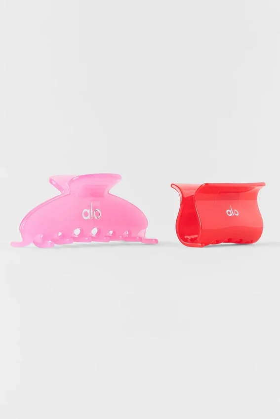 Pince à cheveux Effortless (lot de 2) - Rose bonbon/Rouge vif
