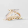 Pince à cheveux « Illusion » en acrylique - Transparent/Or brossé