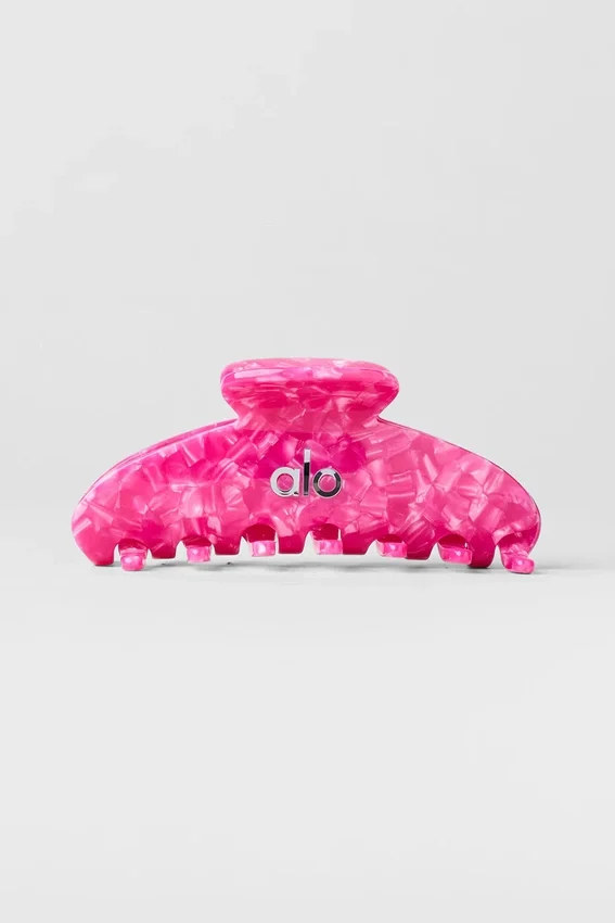 Pince à cheveux style années 90 - Coquillage rose paradis