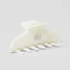 Pince à cheveux style années 90 - Perle blanche