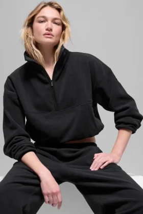 Polar Fleece Retreat Cover up - Noir