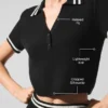 Polo court en maille « Tennis Club Pull » - Noir/Ivoire