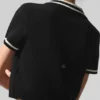 Polo court en maille « Tennis Club Pull » - Noir/Ivoire