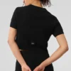 Polo en cachemire moelleux à motif gaufré – Noir