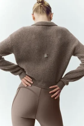 Polo en cachemire Northstar – Alpine Cocoa Heather