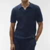 Polo à manches courtes en maille Coastline - Bleu marine