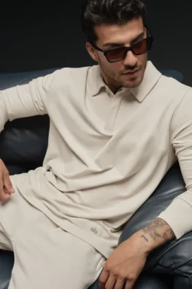 Polo à manches longues Double Take - Beige