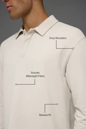 Polo à manches longues Double Take – Beige