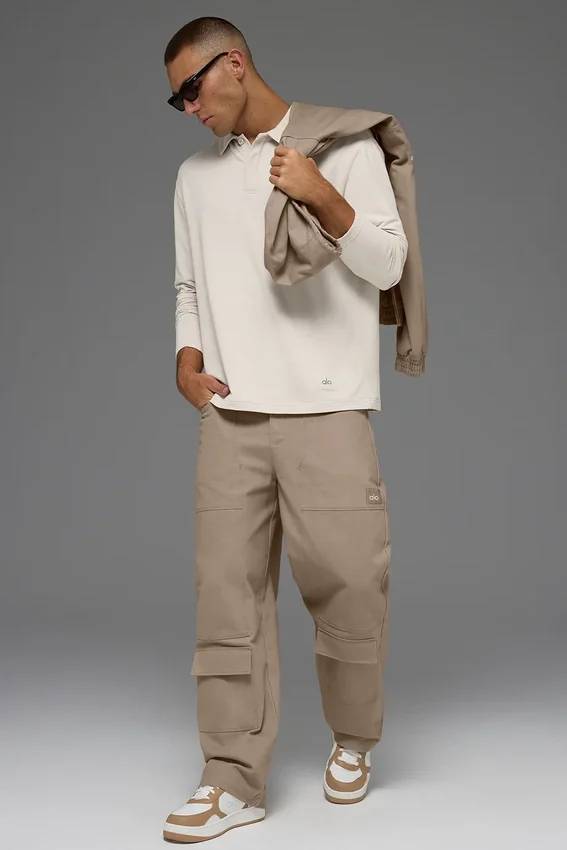 Polo à manches longues Double Take - Beige