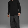 Polo à manches longues en maille texturée - Noir