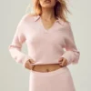 High-Waist Embrace Short en cachemire – Rose givré