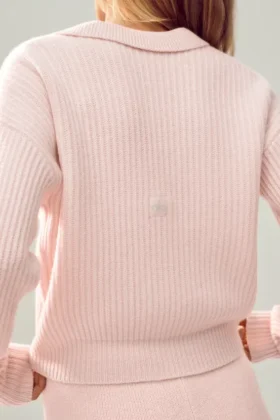Polo Northstar en cachemire – Rose givré