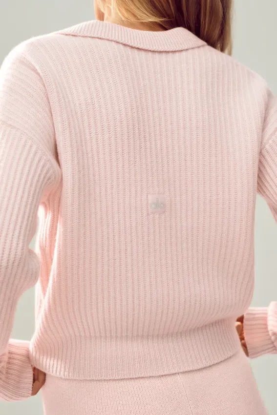 Polo Northstar en cachemire - Rose givré
