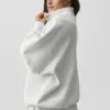 Pull Accolade à fermeture éclair 1/4 - Blanc chiné