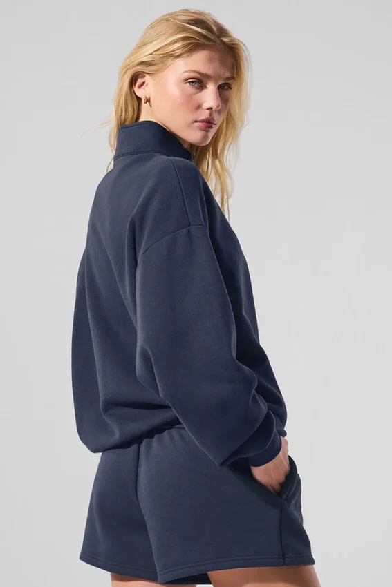 Pull Accolade à fermeture éclair 1/4 - Bleu marine