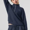 Pull Accolade à fermeture éclair 1/4 - Bleu marine