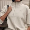 Pull Accolade à fermeture éclair 1/4 - Gris chiné