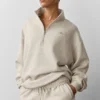 Pull Accolade à fermeture éclair 1/4 - Gris chiné