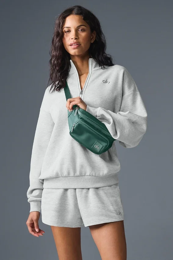 Pull Accolade à fermeture éclair 1/4 - Gris chiné athlétique