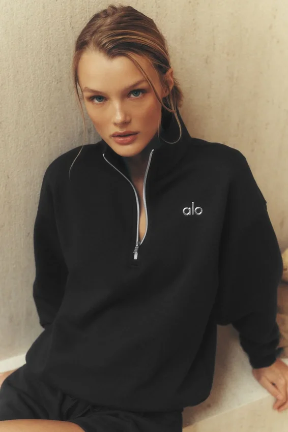 Pull Accolade à fermeture éclair 1/4 - Noir