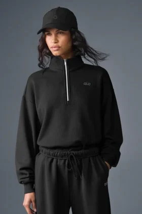 Pull Accolade à fermeture éclair 1/4 – Noir