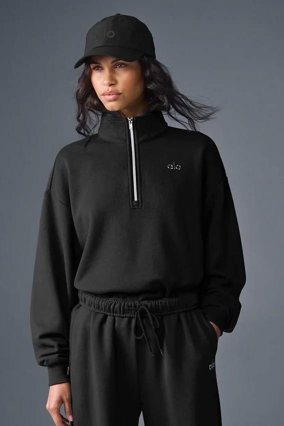 Pull Accolade à fermeture éclair 1/4 - Noir