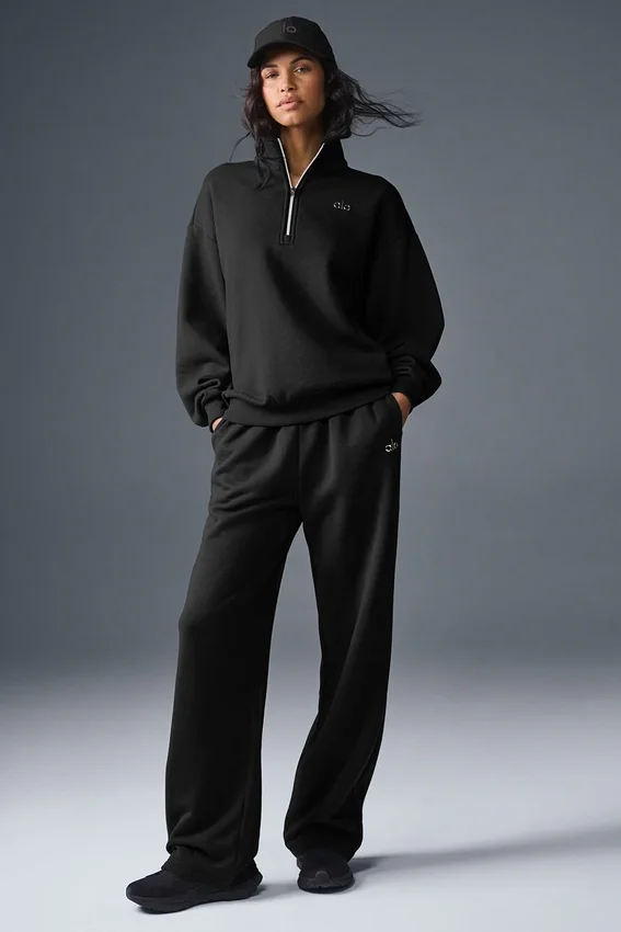 Pull Accolade à fermeture éclair 1/4 - Noir