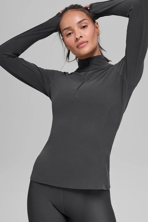 Pull Alosoft à demi-zip « Rapid » - Anthracite