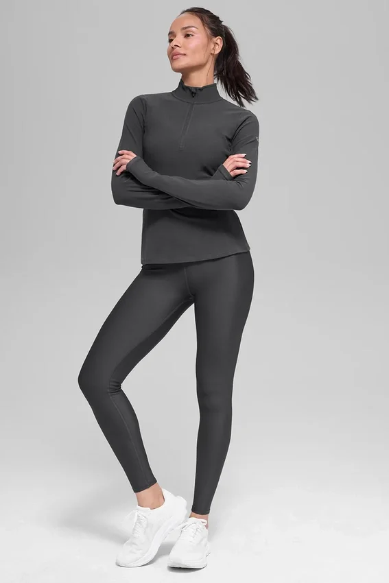 Pull Alosoft à demi-zip « Rapid » - Anthracite