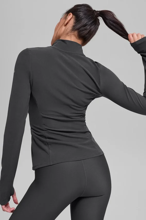 Pull Alosoft à demi-zip « Rapid » - Anthracite