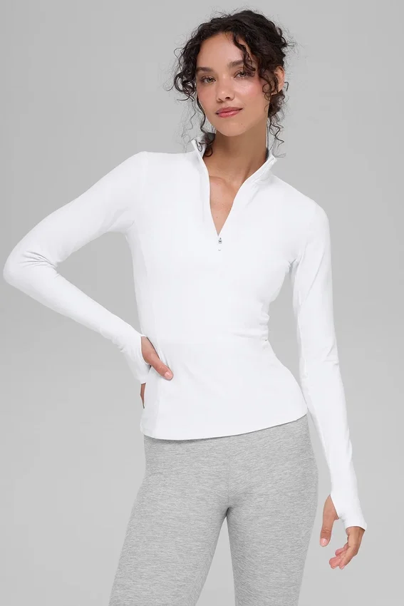 Pull Alosoft Rapid à demi-zip - Blanc