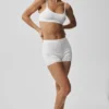 Pull « Be Mine » en maille pointelle – Blanc semi-transparent