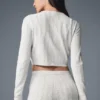 Pull « Be Mine » en maille pointelle – Gris clair chiné
