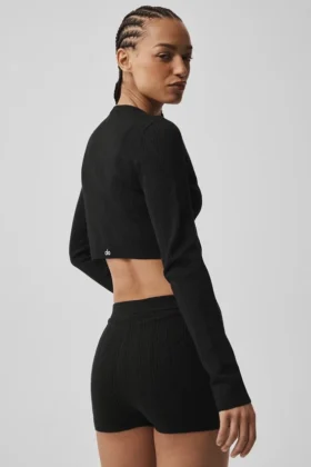 Pull « Be Mine » en pointelle – Noir