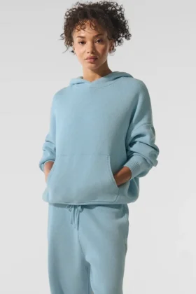 Pull à capuche Scholar - Bleu céleste chiné